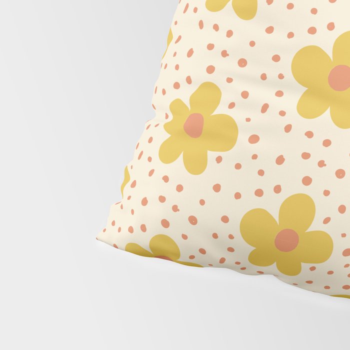 Retro 70s 60s Pattern Flowers #illustration #painting Pillow Sham Gallery Image 4