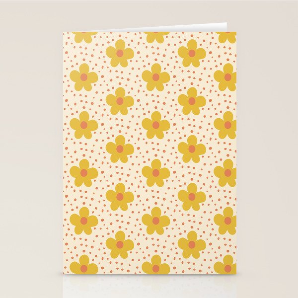 Retro 70s 60s Pattern Flowers #illustration #painting Stationery Card Gallery Image 2