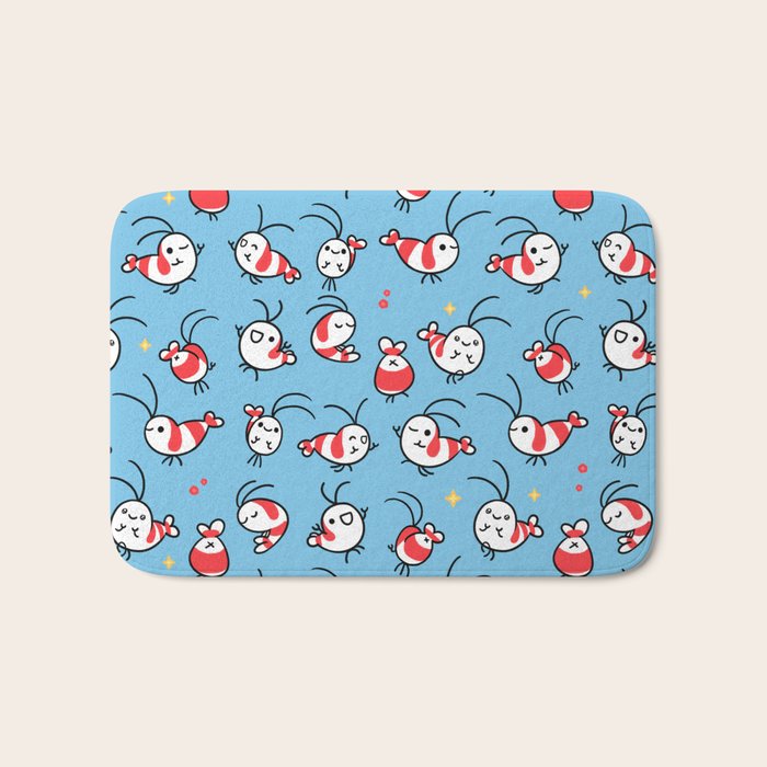 Shy shrimp - pattern Bath Mat Gallery Image 1