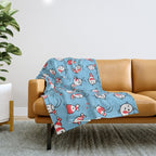 Shy shrimp - pattern Throw Blanket Gallery Image 1