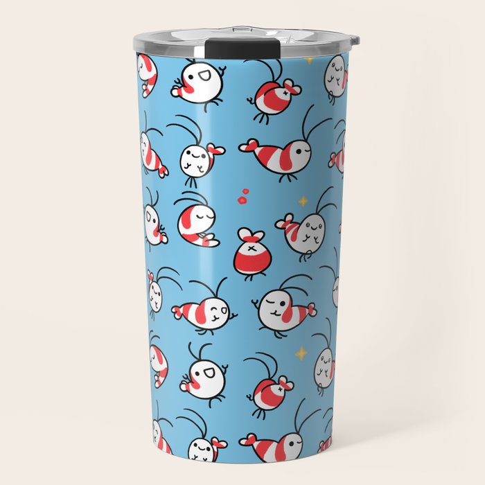 Shy shrimp - pattern Travel Mug Gallery Image 1