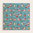 Shy shrimp - pattern Wood Wall Art Gallery Image 1