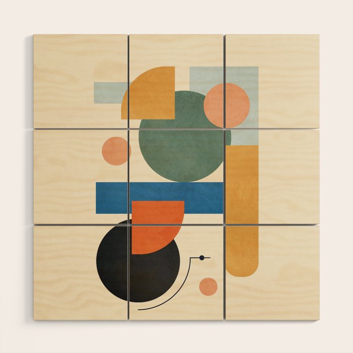Geometric Color Play 01 Wood Wall Art Gallery Image 1