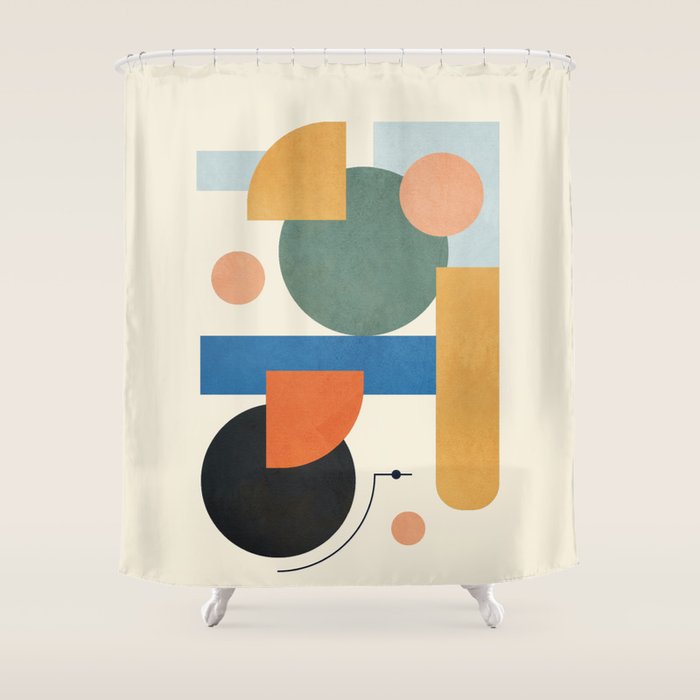 Geometric Color Play 01 Shower Curtain Gallery Image 1