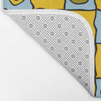 Yellow Happy Face Checkerboard Print Bath Mat Gallery Image 2