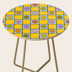 Yellow Happy Face Checkerboard Print Side Table Gallery Image 2