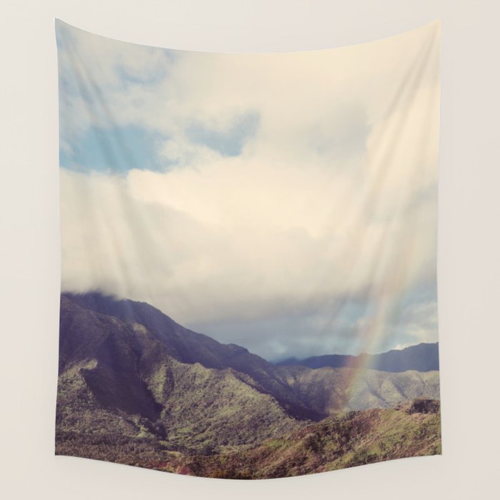 Kauai Rainbow - Hawaii Nature, Landscape Photography Wall Tapestry Gallery Image 1