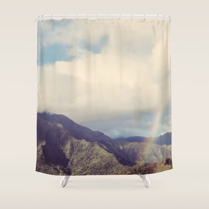 Kauai Rainbow - Hawaii Nature, Landscape Photography Shower Curtain Gallery Image 1