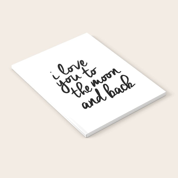 I Love You to the Moon and Back black-white kids room typography poster home wall decor canvas Notebook Gallery Image 1
