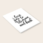 I Love You to the Moon and Back black-white kids room typography poster home wall decor canvas Notebook Gallery Image 2