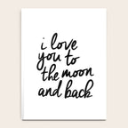 I Love You to the Moon and Back black-white kids room typography poster home wall decor canvas Notebook Gallery Image 4
