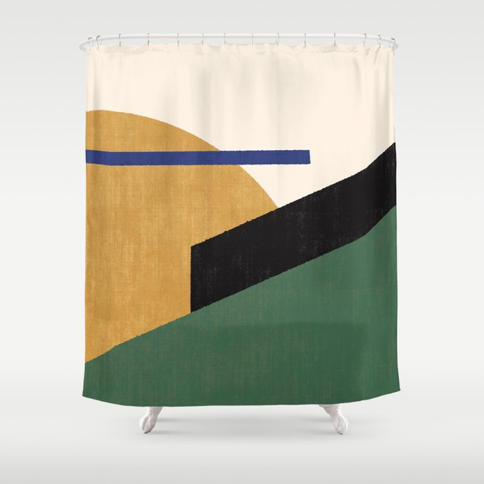 Geometric Compo 1 Filet - green Shower Curtain Gallery Image 1