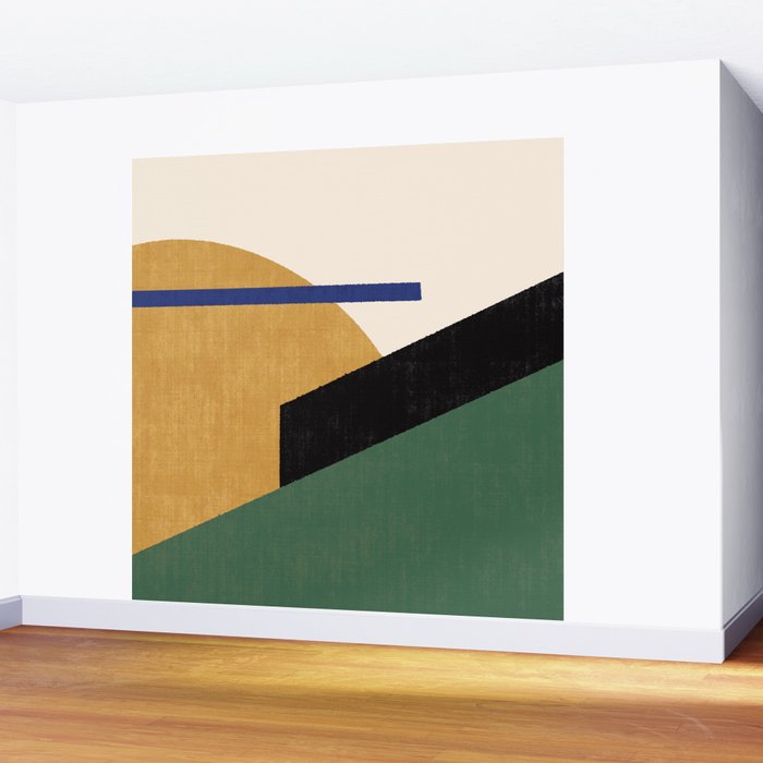 Geometric Compo 1 Filet - green Wall Mural Gallery Image 2
