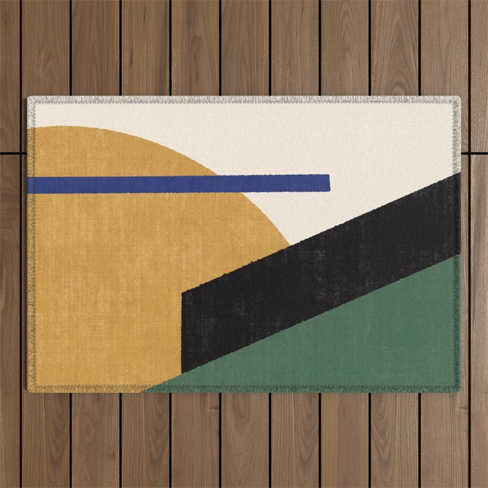 Geometric Compo 1 Filet - green Outdoor Rug Gallery Image 1