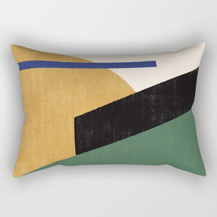Geometric Compo 1 Filet - green Rectangular Pillow Gallery Image 1