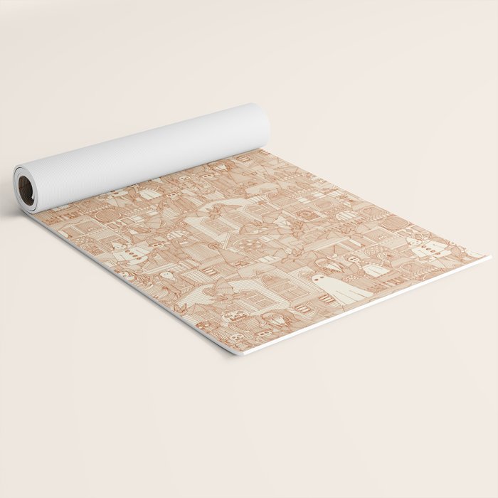 vintage halloween rust ivory Yoga Mat Gallery Image 2