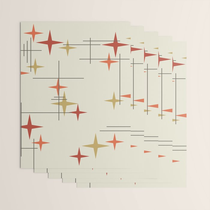 Mid Century Modern Stars Wrapping Paper Gallery Image 3