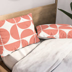 Mid Century Modern Geometric 04 Living Coral Pillow Sham Gallery Image 2
