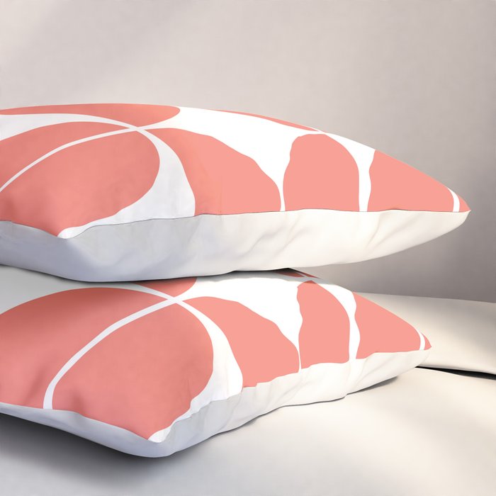 Mid Century Modern Geometric 04 Living Coral Pillow Sham Gallery Image 3