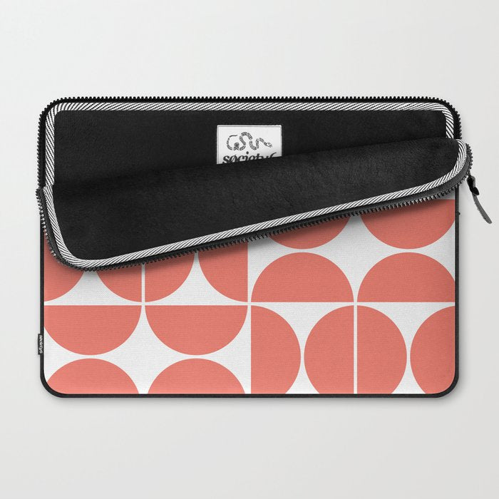 Mid Century Modern Geometric 04 Living Coral Laptop Sleeve Gallery Image 2