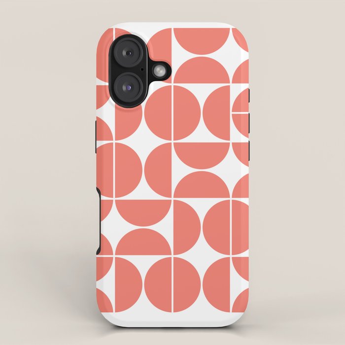 Mid Century Modern Geometric 04 Living Coral iPhone Case Gallery Image 1
