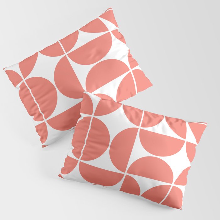 Mid Century Modern Geometric 04 Living Coral Pillow Sham Gallery Image 1