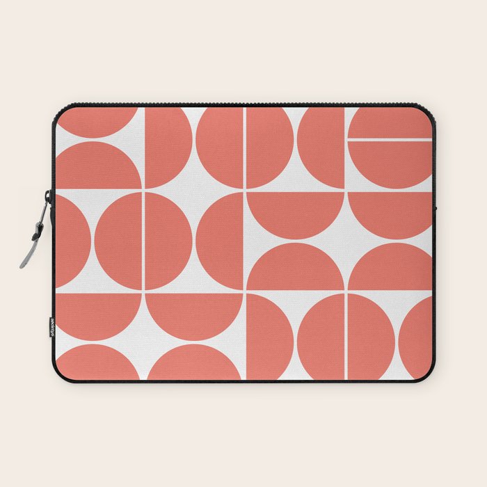 Mid Century Modern Geometric 04 Living Coral Laptop Sleeve Gallery Image 1