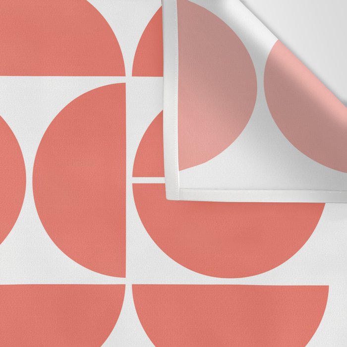 Mid Century Modern Geometric 04 Living Coral Wall Tapestry Gallery Image 3