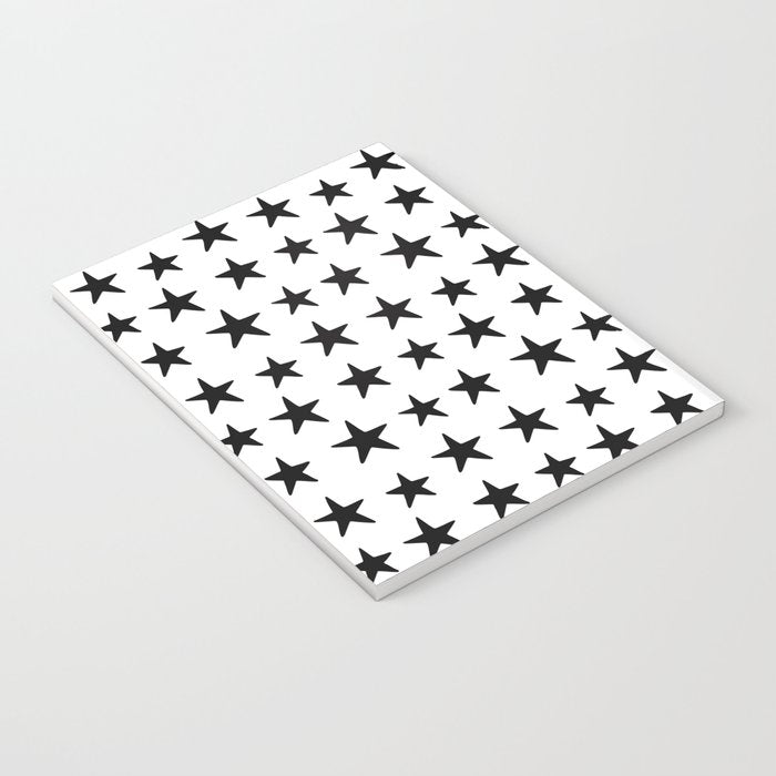 Star Pattern Black On White Notebook Gallery Image 3