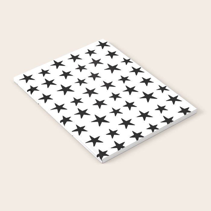 Star Pattern Black On White Notebook Gallery Image 2