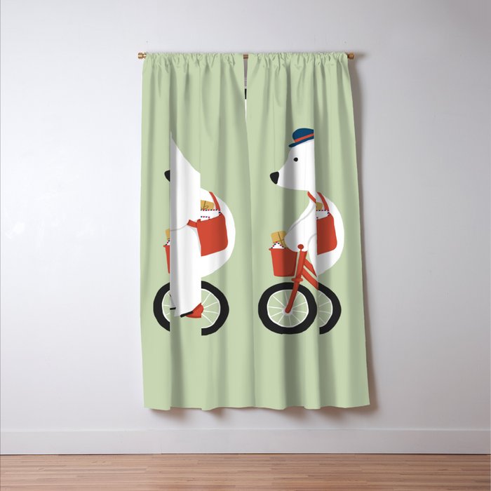 Polar bear postal express Window Curtain Gallery Image 3