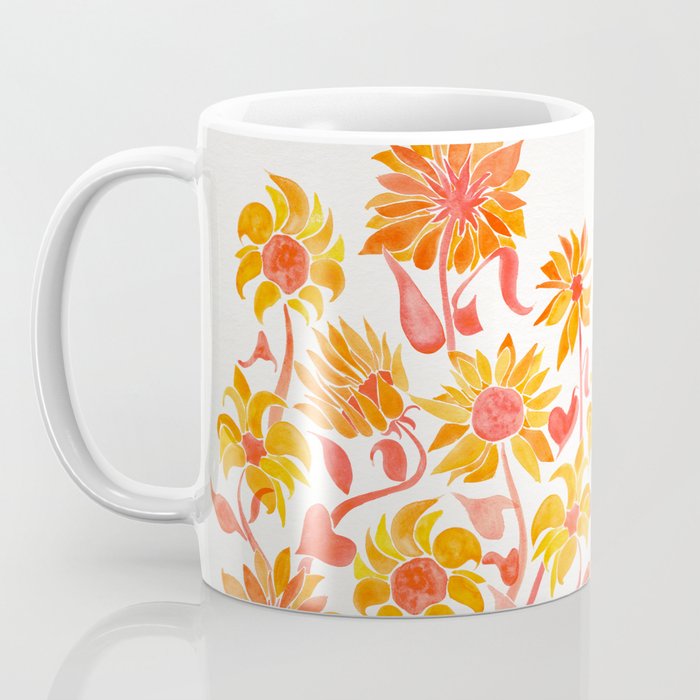 Sunflower Watercolor â Fiery Palette Coffee Mug Gallery Image 3