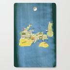 Map of Northern Michigan - Pasty Tour in Emerald Cutting Board Gallery Image 1