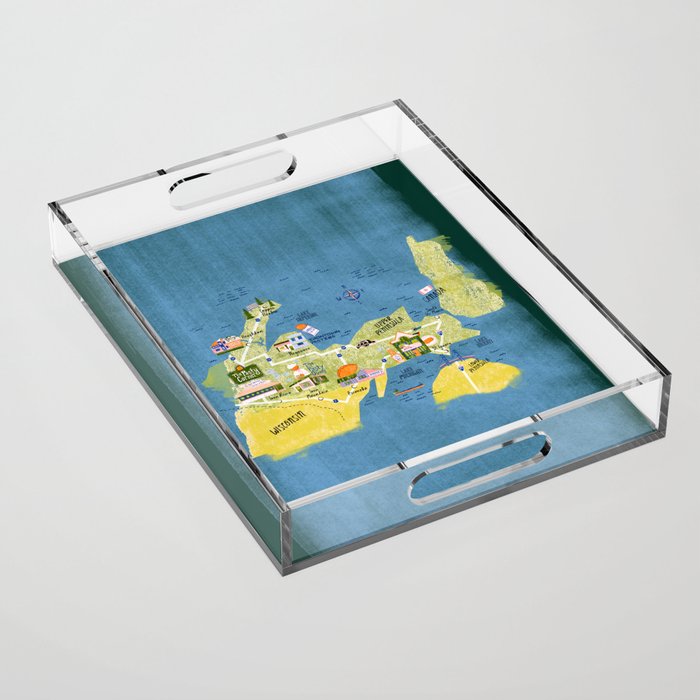 Map of Northern Michigan - Pasty Tour in Emerald Acrylic Tray Gallery Image 1