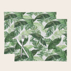 Green leaf watercolor pattern Placemat Gallery Image 1