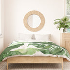 Green leaf watercolor pattern Duvet Cover Gallery Image 3