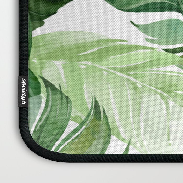 Green leaf watercolor pattern Laptop Sleeve Gallery Image 3