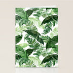 Green leaf watercolor pattern Stationery Card Gallery Image 2