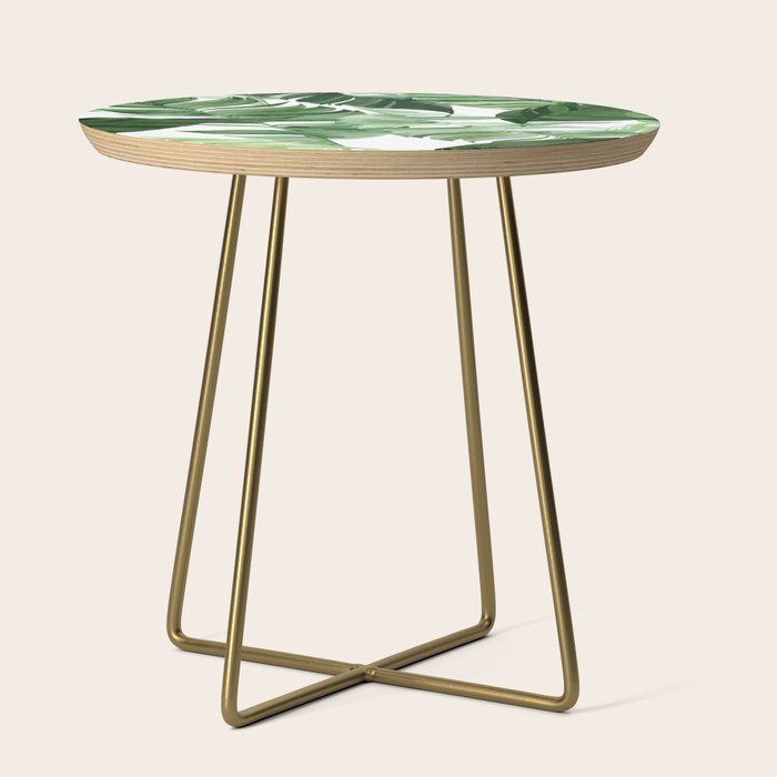 Green leaf watercolor pattern Side Table Gallery Image 1