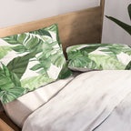 Green leaf watercolor pattern Pillow Sham Gallery Image 2