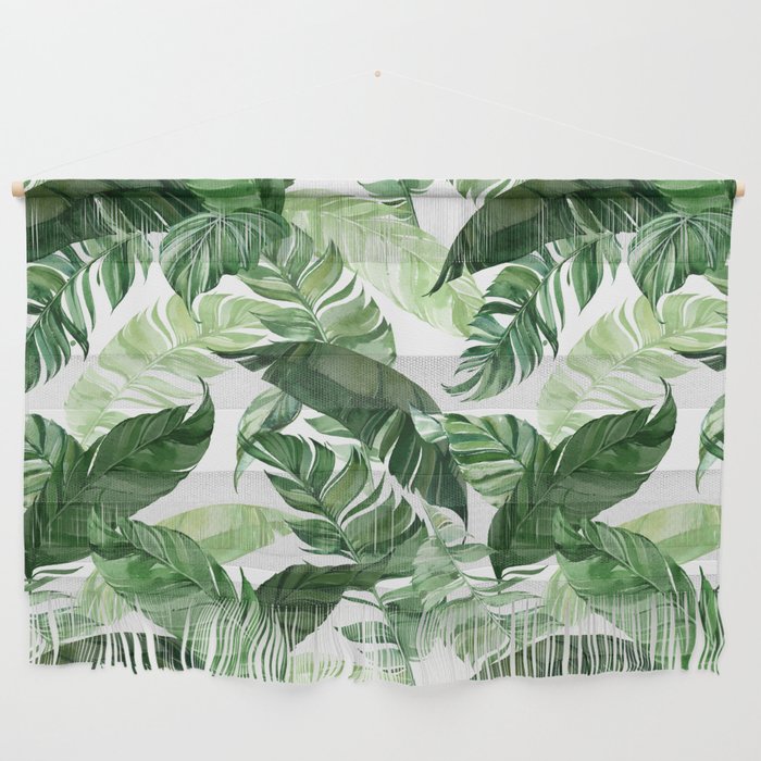Green leaf watercolor pattern Wall Hanging Gallery Image 1