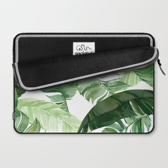 Green leaf watercolor pattern Laptop Sleeve Gallery Image 2