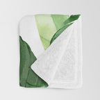 Green leaf watercolor pattern Throw Blanket Gallery Image 3