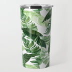 Green leaf watercolor pattern Travel Mug Gallery Image 1