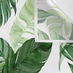 Green leaf watercolor pattern Wall Tapestry Gallery Image 3