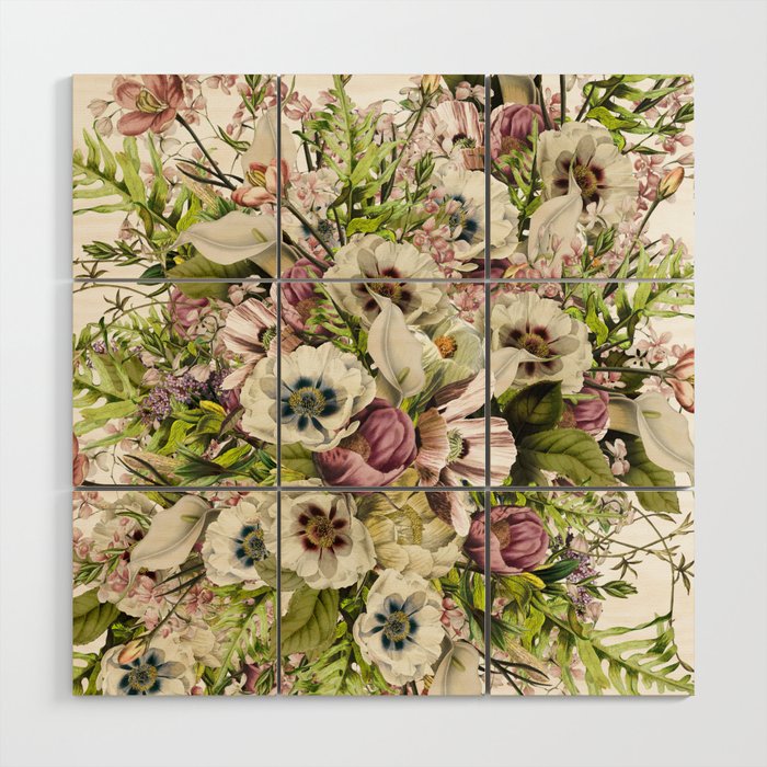 Messina Vintage Floral Wood Wall Art Gallery Image 1