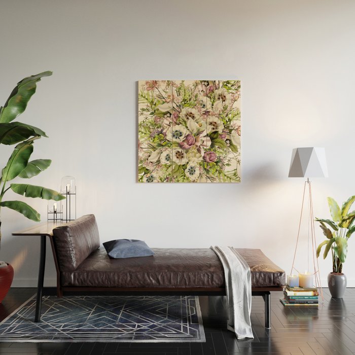 Messina Vintage Floral Wood Wall Art Gallery Image 2