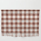 Coffee Brown & Cream Gingham Pattern Wall Hanging Gallery Image 1