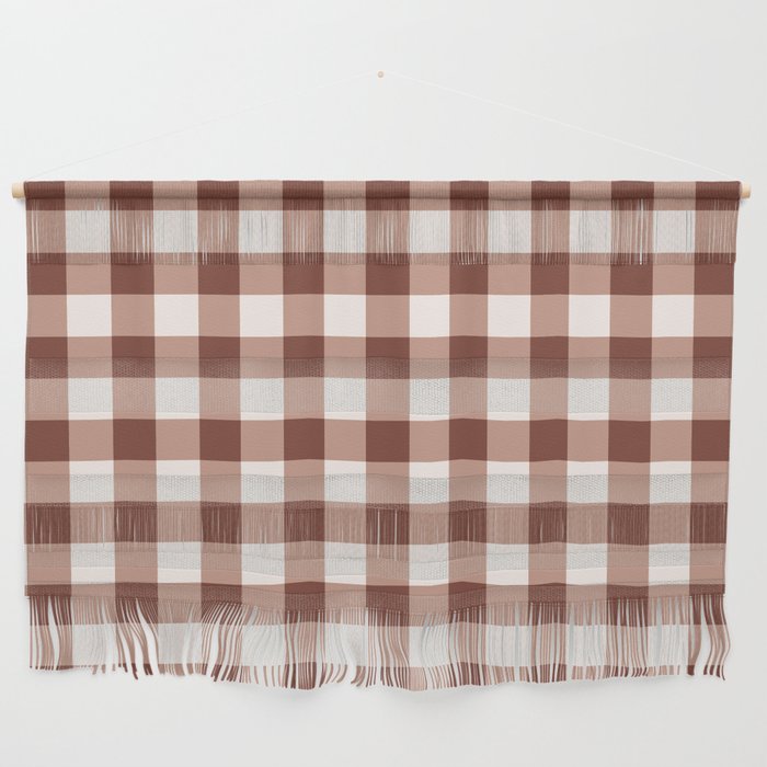 Coffee Brown & Cream Gingham Pattern Wall Hanging Gallery Image 1
