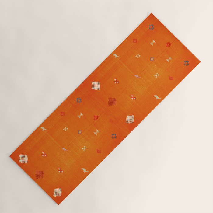Boho Oriental Orange Traditional Desert Moroccan Style  Yoga Mat Gallery Image 1
